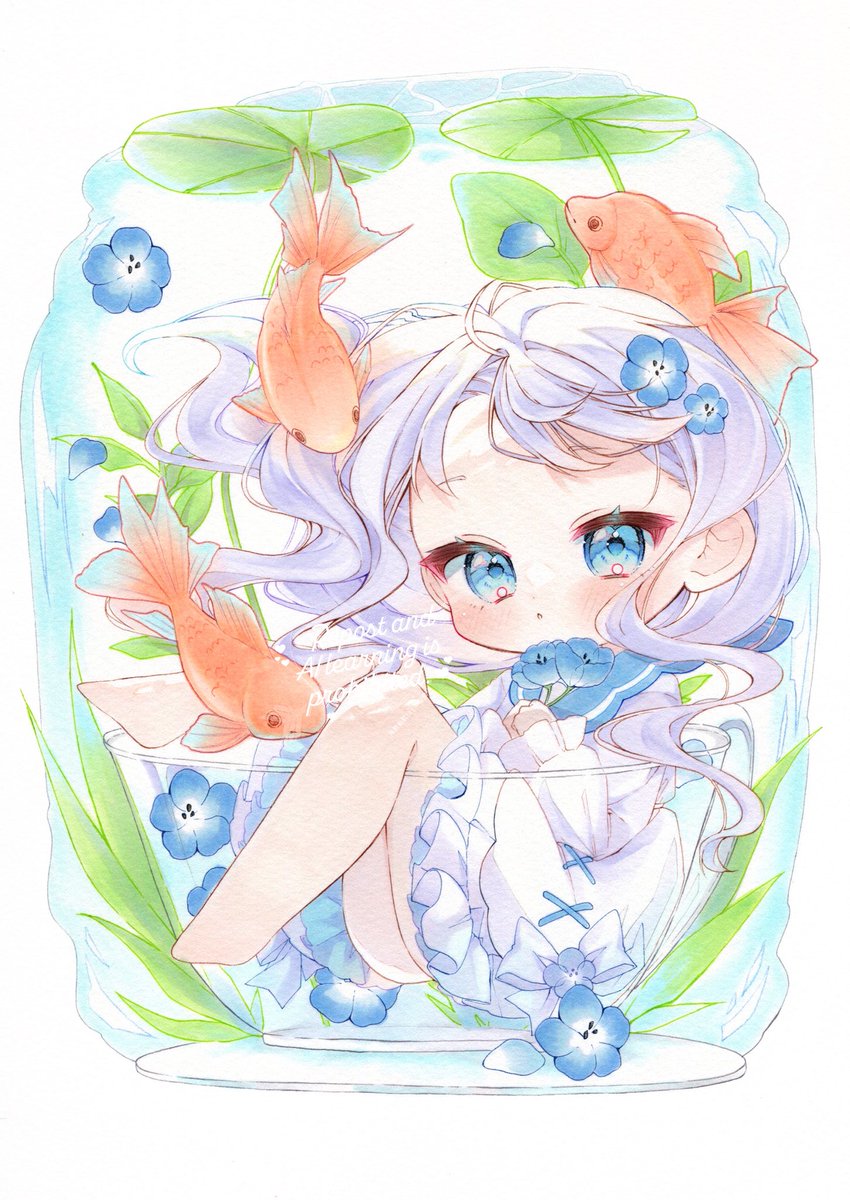 ouseluna0117's tweet image. 水中の瑠璃唐草

#コピック