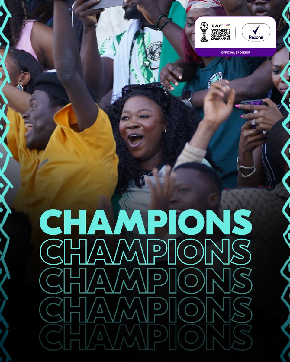 They brought the heat. You brought the fandom. Rexona brought the freshness. 

Congratulations to the Super Falcons for their tenth WAFCON trophy! 🇳🇬

#FandomIsASport #TotalEnergiesWAFCON2024