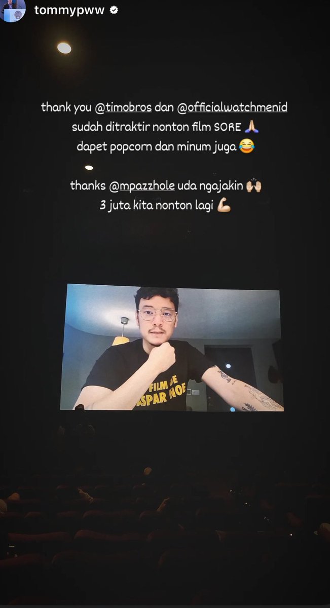 Timobros's tweet image. Walau tidak hadir secara langsung, tetep ngerasa semangat nya . Thank you @WatchmenID Sudah membantu Gue making the NoBar.happen!
Sukses Selalu Film SORE 🙏🏻 #SOREIdaman