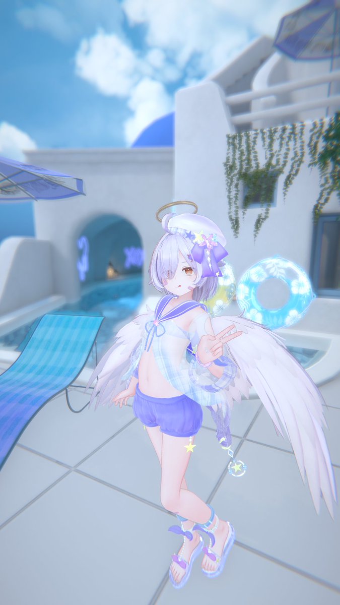 POP_PhotoCat's tweet image. 青空が爽快な白いお家で夏を満喫してきたヽ(^o^)丿
青色微炭酸-blue soda-