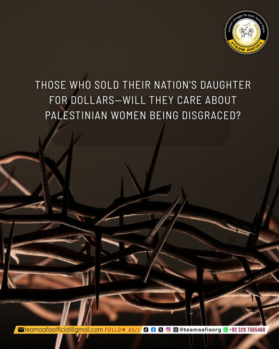 Team Aafia official (@teamaafiaorg_) on Twitter photo Those who sold their nation's daughter for dollars—Will they care about Palestinian women being disgraced?
#SaveAafiaNow
Team Aafia Official
<a href="/TeamAafiaOrg_/">Team Aafia official</a>
#AafiaSiddiqui #FreeAafia
FMC Carswell Those who sold their nation's daughter for dollars—Will they care about Palestinian women being disgraced?
#SaveAafiaNow
Team Aafia Official
<a href="/TeamAafiaOrg_/">Team Aafia official</a>
#AafiaSiddiqui #FreeAafia
FMC Carswell