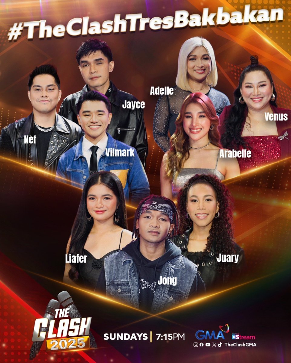 Clash Nation, A brand-new episode and an intense new round of #TheClash2025 are coming your way TONIGHT!

Handa na ba kayo sa mga pasabog at twists na haharapin ng ating mga Clashers?

The Clash 2025, 7:15 PM on GMA! Don't miss it! 

Official Hashtag: #TheClashTresBakbakan