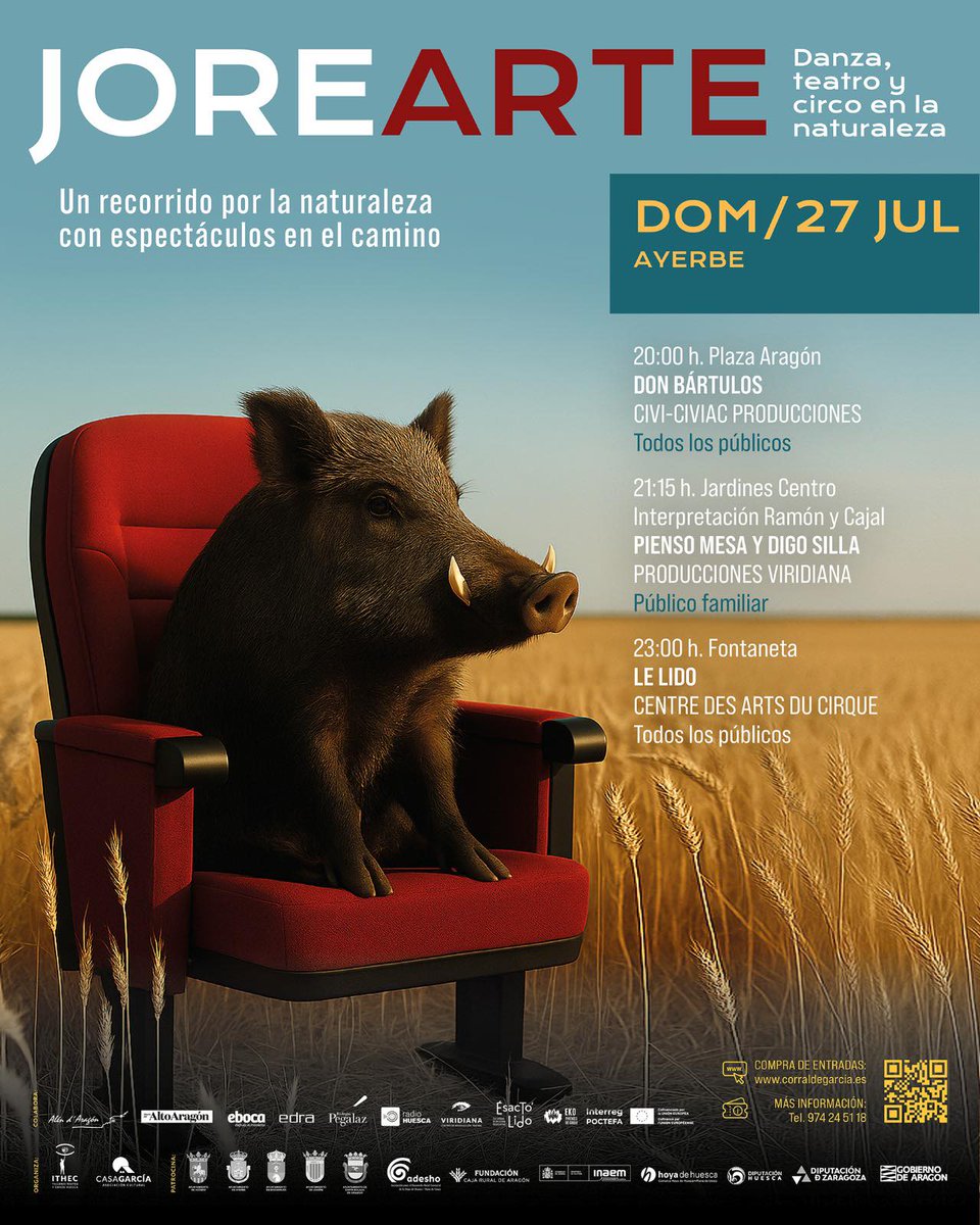 ryc_ayerbe's tweet image. Hoy tienes una cita en nuestro jardín con el #festivaljorearte
A las 21:15h "Pienso mesa y digo silla" de #produccionesviridiana
¡No os lo perdáis!
#cajal #ramónycajal #culturarural