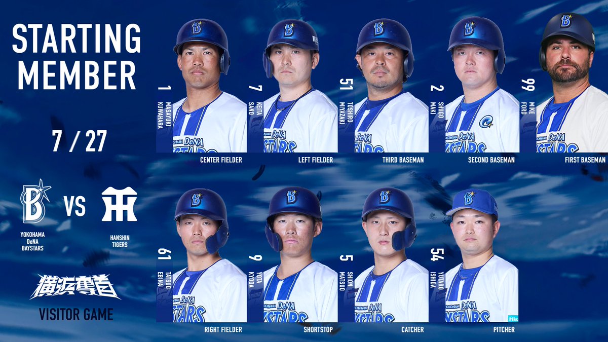 ydb_yokohama's tweet image. STARTING LINEUP. 

#横浜奪首
#baystars