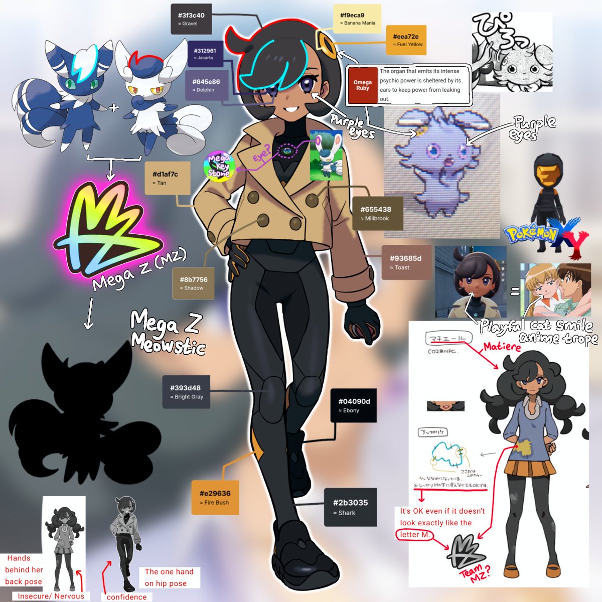 Zea_Ocean's tweet photo. Emma | Character Breakdown &amp; Conspiracy! ✨👀 Is Meowstic Concealing a Hidden Mega Evolution?  (MZ = Mega Z form?) #PokemonLegendsZA #Pokemon https://t.co/fknig2ndw7