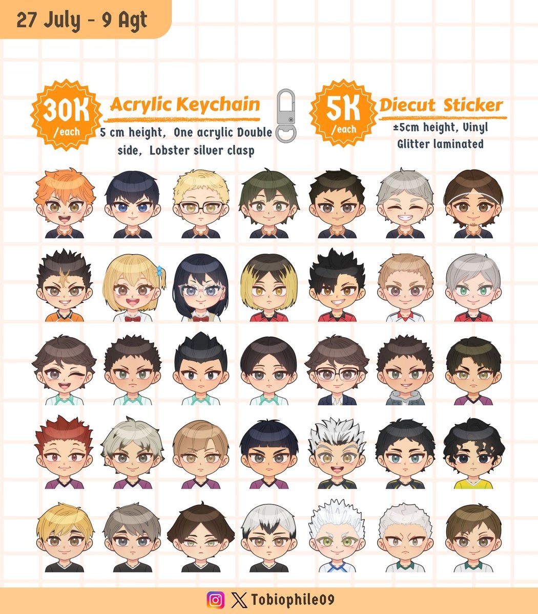 Tobiophile09's tweet image. 🏐Haikyuu Fanmerch Pre-Order🏐🧡 

🗓 27 Juli - 9 Agustus 2025
📬 Manual JNE /  Shopeee 🍊
🔗 forms.gle/Vos5KKhD3G6Lpp…

[RTs, likes, share are very appreciated ♡ Thank you] 
#warunghaikyuu #warunghq #warunganime 
(1/3)
