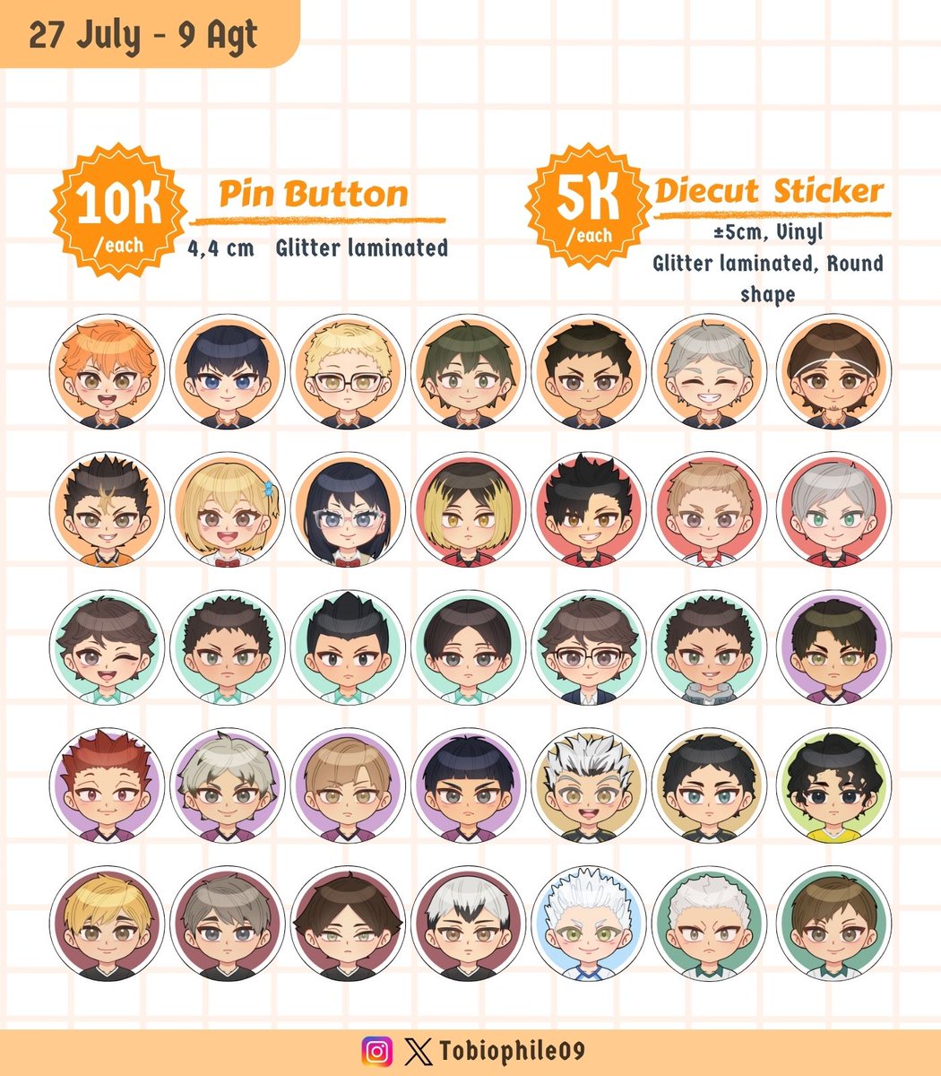 Tobiophile09's tweet image. 🏐Haikyuu Fanmerch Pre-Order🏐🧡 

🗓 27 Juli - 9 Agustus 2025
📬 Manual JNE /  Shopeee 🍊
🔗 forms.gle/Vos5KKhD3G6Lpp…

[RTs, likes, share are very appreciated ♡ Thank you] 
#warunghaikyuu #warunghq #warunganime 
(1/3)