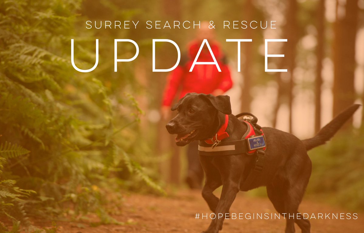 UPDATE - The team were called out at midnight to the Caterham area to support @surreypolice. They have now stood down and are on standby for continuation searches.
