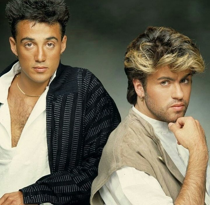 apreciousbox's tweet image. george michael and andrew ridgeley photographed by john swannell, 1985