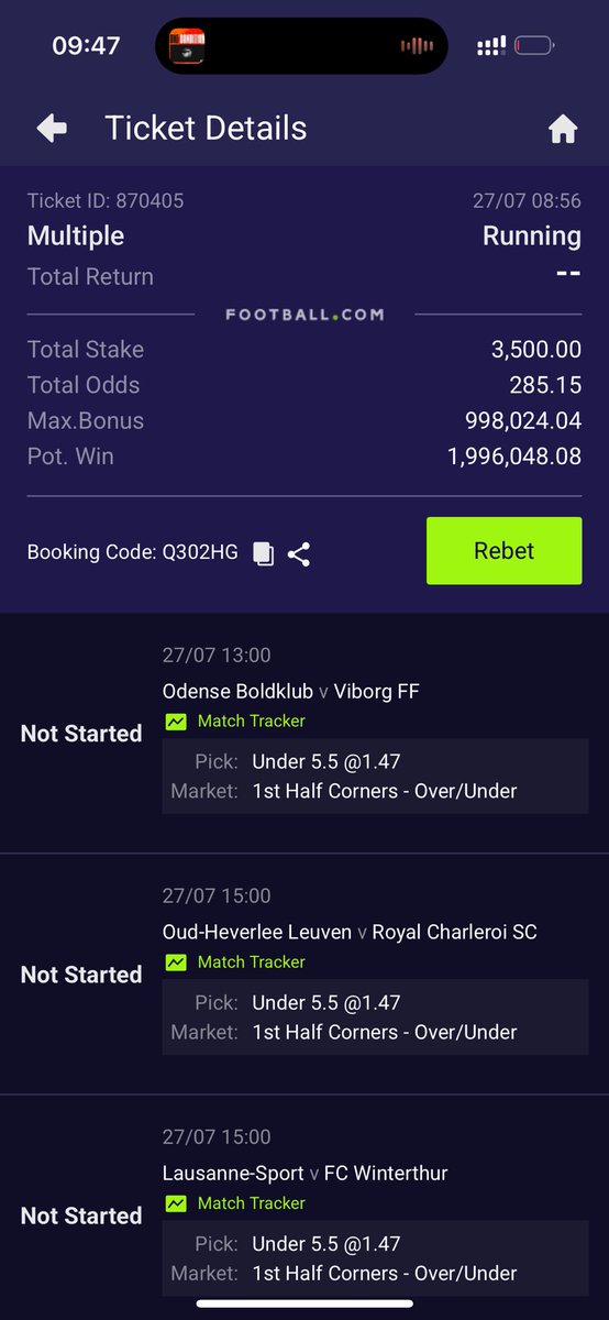 Corner Under 5.5

Q302HG