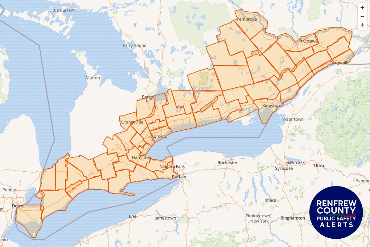 RenfrewCntyScan's tweet image. 🚨 HEAT WARNING IN EFFECT 🚨 - Update 04:48 2025/07/27
---------
⚠️ Severity/Urgency: Moderate / Future
📻 Broadcast/Wireless Alert: No / No