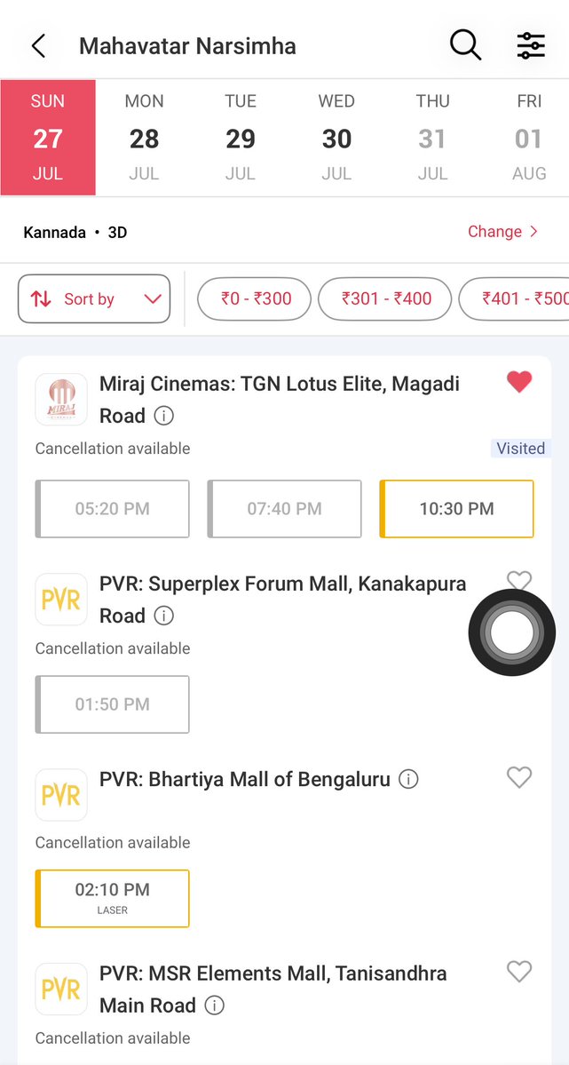 Chanduckhk's tweet image. Tickets for ‘Mahavatar Narsimha’ are selling out fast across Bengaluru!
But why so few screens for Kannada shows? 😢😩
This masterpiece deserves more screens and better showtimes.
#MoreScreensForKannada 🎥🙏
@hombalefilms @ChaluveG @VKiragandur @MahavatarTales