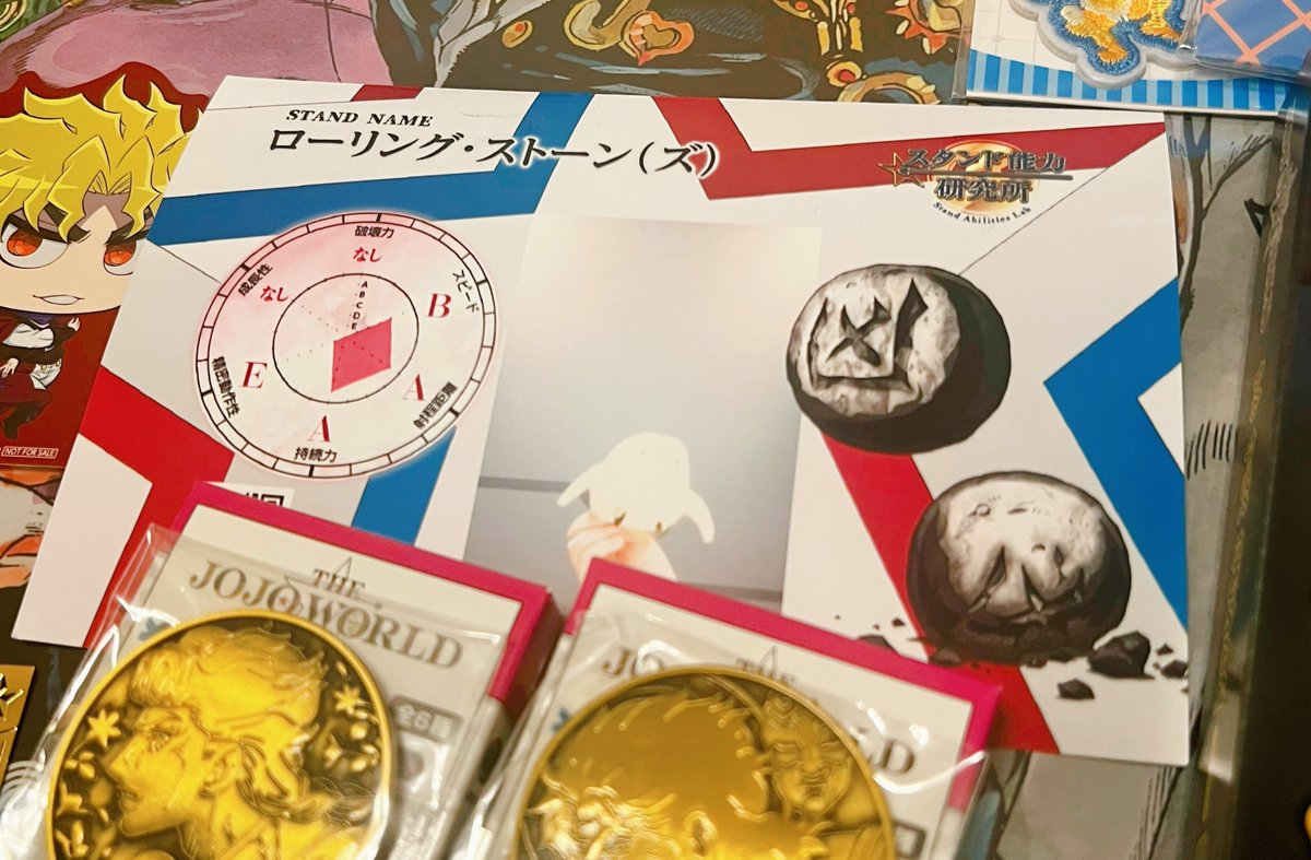Ula___x's tweet image. 昨日はTHE★JOJO WORLDに行ってきた..!
入店前のクイズも無事答えられた笑
矢でスタンド使いになり、研究所での検査の結果、私のスタンドはローリング・ストーン(ズ)だったので、そのうち彫刻をし始めるかもしれない…