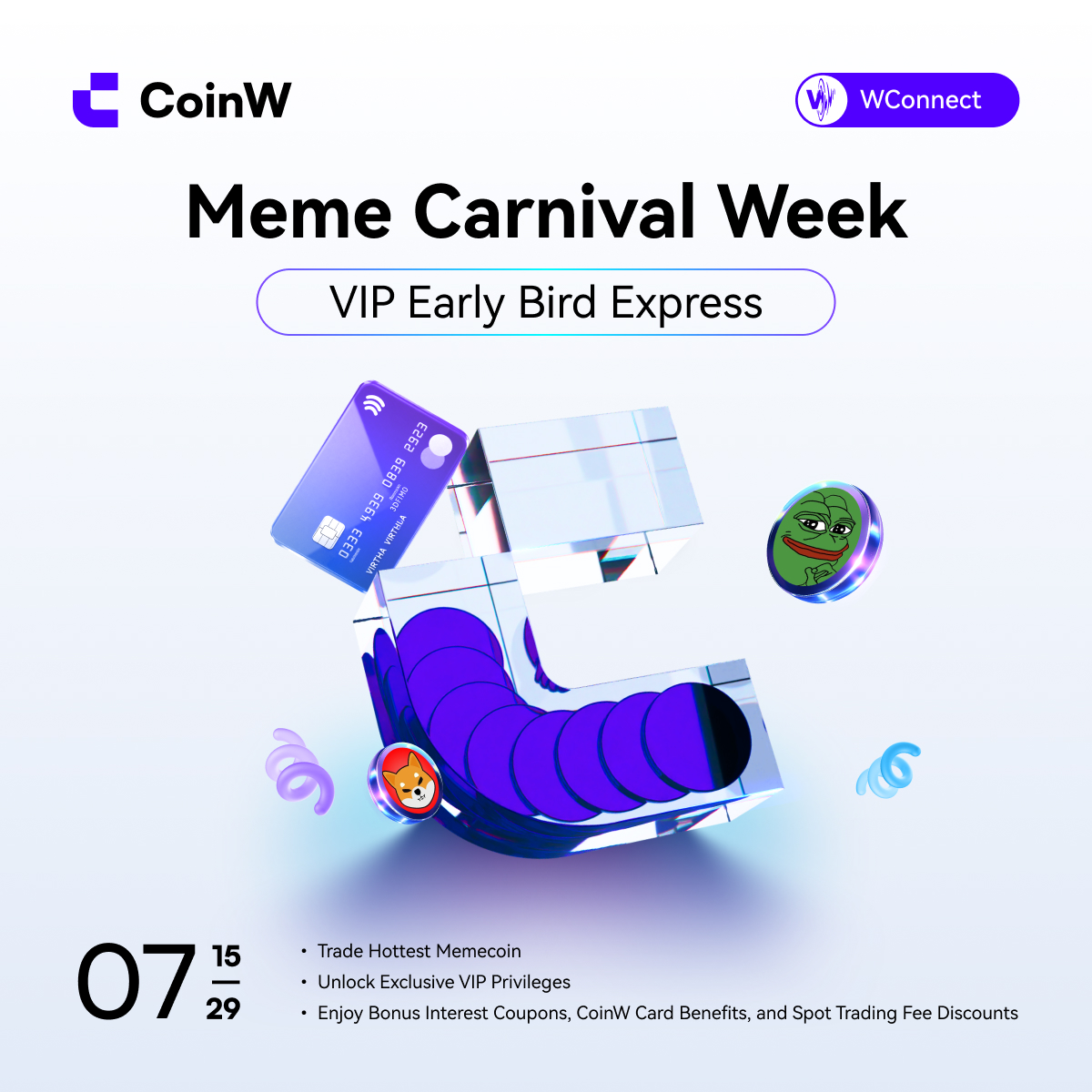 CoinWOfficial's tweet image. 🎁 WConnect Meme Carnival: VIP Boost Week
⚡ Invite to Earn:
Invite friends & earn up to $5 + VIP perks
⏫ Up to 30.8% APY + CoinW Card
💸 Trade to Win:
Trade 100+ USDT in memecoins to claim airdrops + unlock VIP rewards
Learn more: bit.ly/468kM9x