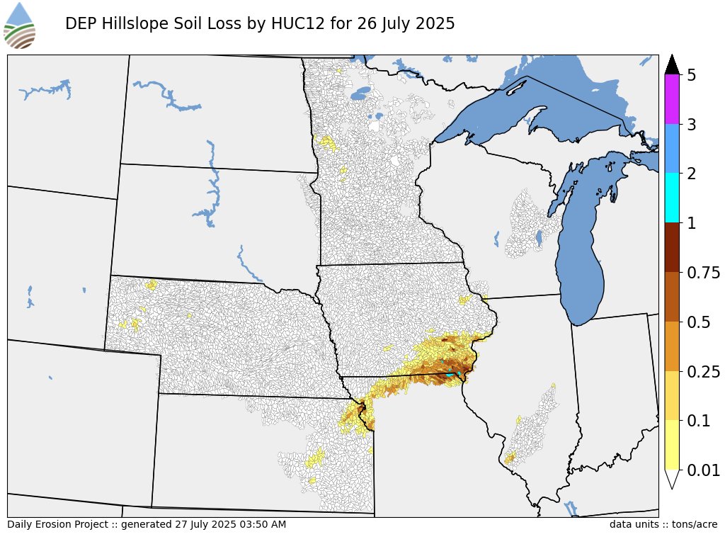 Daily Erosion output for July 26 2025 is available dailyerosion.org/map/#20250726/…