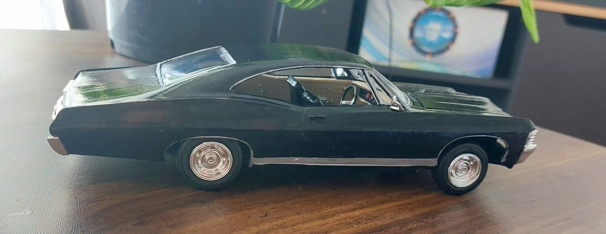 SamCarter_33's tweet photo. Just finished my scale model of the impala that my best friend gifted me for Christmas. It was my first time so there's definitely stuff that I would do differently if I could 🤣 but I'm proud of it. Assembling all the tiny pieces of the engine was so hard but so satisfying! https://t.co/QxcTdzpCdJ
