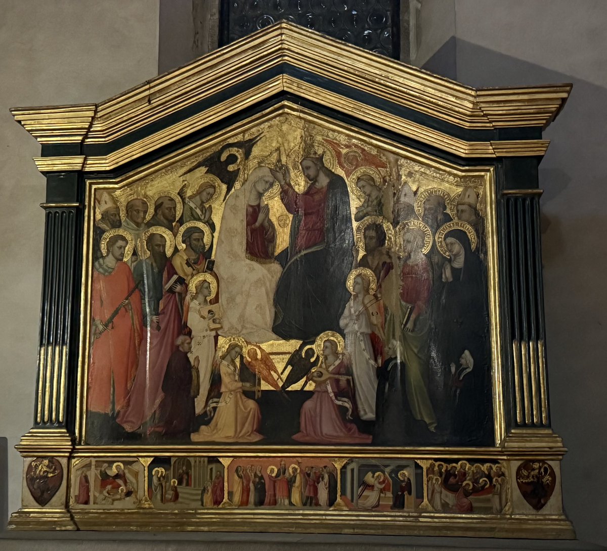 CodyJSwanson's tweet image. Incoronazione della Vergine by Bicci di Lorenzo from the Basilica of Santa Trinita, Florence.