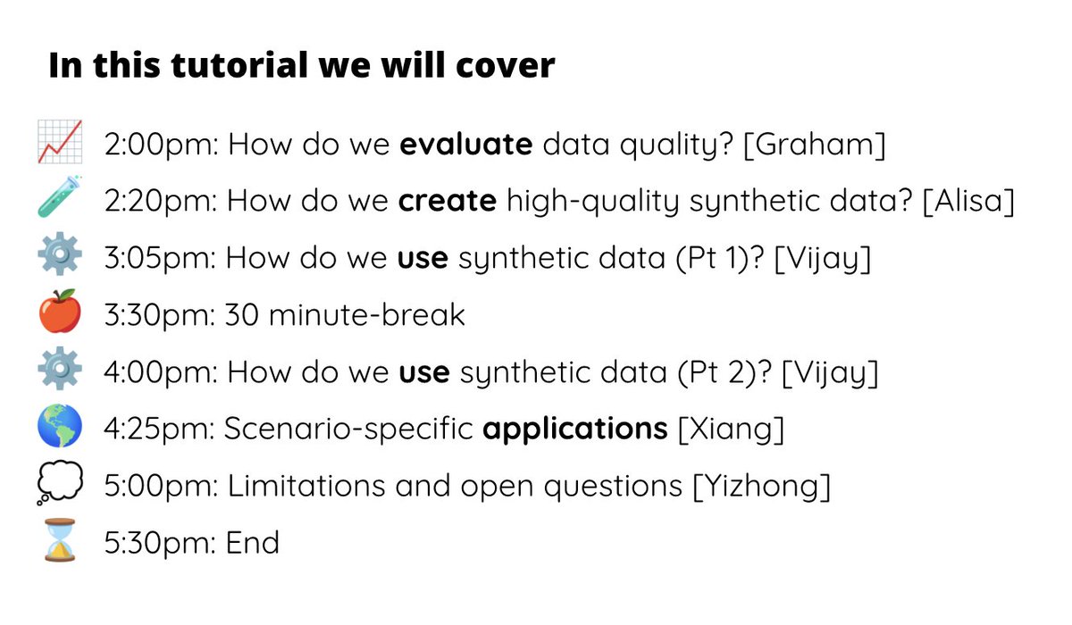 Alisa Liu (@alisawuffles) on Twitter photo If you're at ACL, join us for our tutorial on Synthetic Data in the Era of LLMs with <a href="/vijaytarian/">Vijay V.</a> <a href="/xiangyue96/">Xiang Yue</a> <a href="/yizhongwyz/">Yizhong Wang</a> <a href="/gneubig/">Graham Neubig</a>!!
🕑 2pm - 5:30pm
📍 Hall B If you're at ACL, join us for our tutorial on Synthetic Data in the Era of LLMs with <a href="/vijaytarian/">Vijay V.</a> <a href="/xiangyue96/">Xiang Yue</a> <a href="/yizhongwyz/">Yizhong Wang</a> <a href="/gneubig/">Graham Neubig</a>!!
🕑 2pm - 5:30pm
📍 Hall B