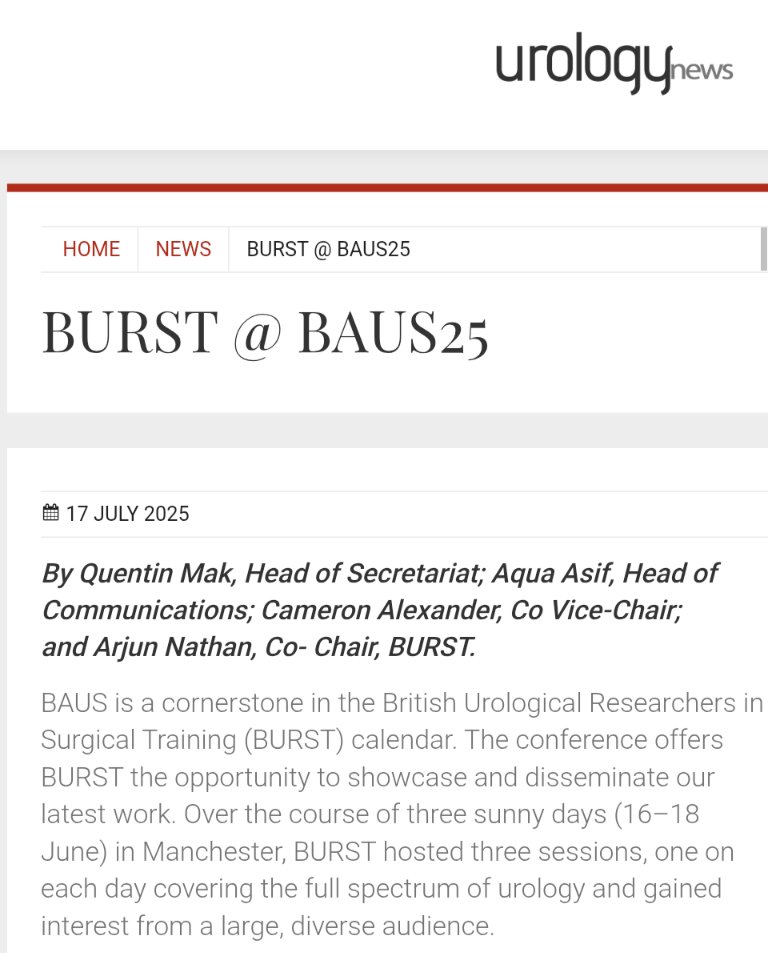 BURSTurology's tweet image. Still buzzing after #BAUS25 @BAUSurology!
✨ BURST packed out 3️⃣ sessions, from the Research X Factor pitches to our decade-of-trials celebration, and kept the room talking #evidence all the way.
Missed it? Catch the write-up in @Uro_News👇
urologynews.uk.com/news/post/burs…
#UroSoMe