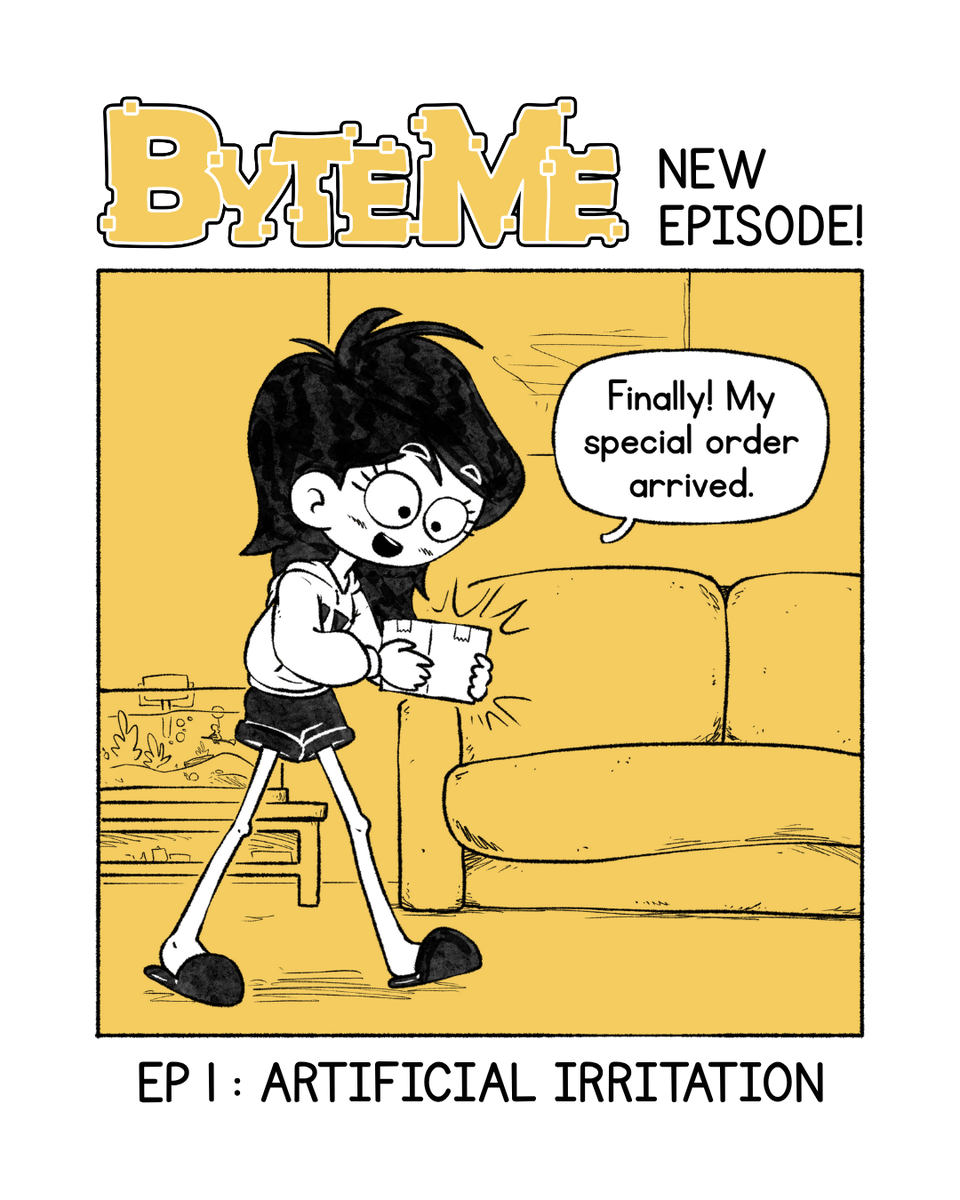 NKartbox's tweet photo. Yaaay... "Byte Me" webcomic is OUT!
 
The first byte is here.
"Byte 1: Artificial Irritation"
 
🌐 Read full on Webtoon, Tapas, and NK Artbox Gallery... all at: https://t.co/d9K49TTNYm
 
📅 New bytes every Sunday.
 
#ByteMe #Webcomic #Webtoon #Tapas #NKartbox https://t.co/zaN7sPCXlQ