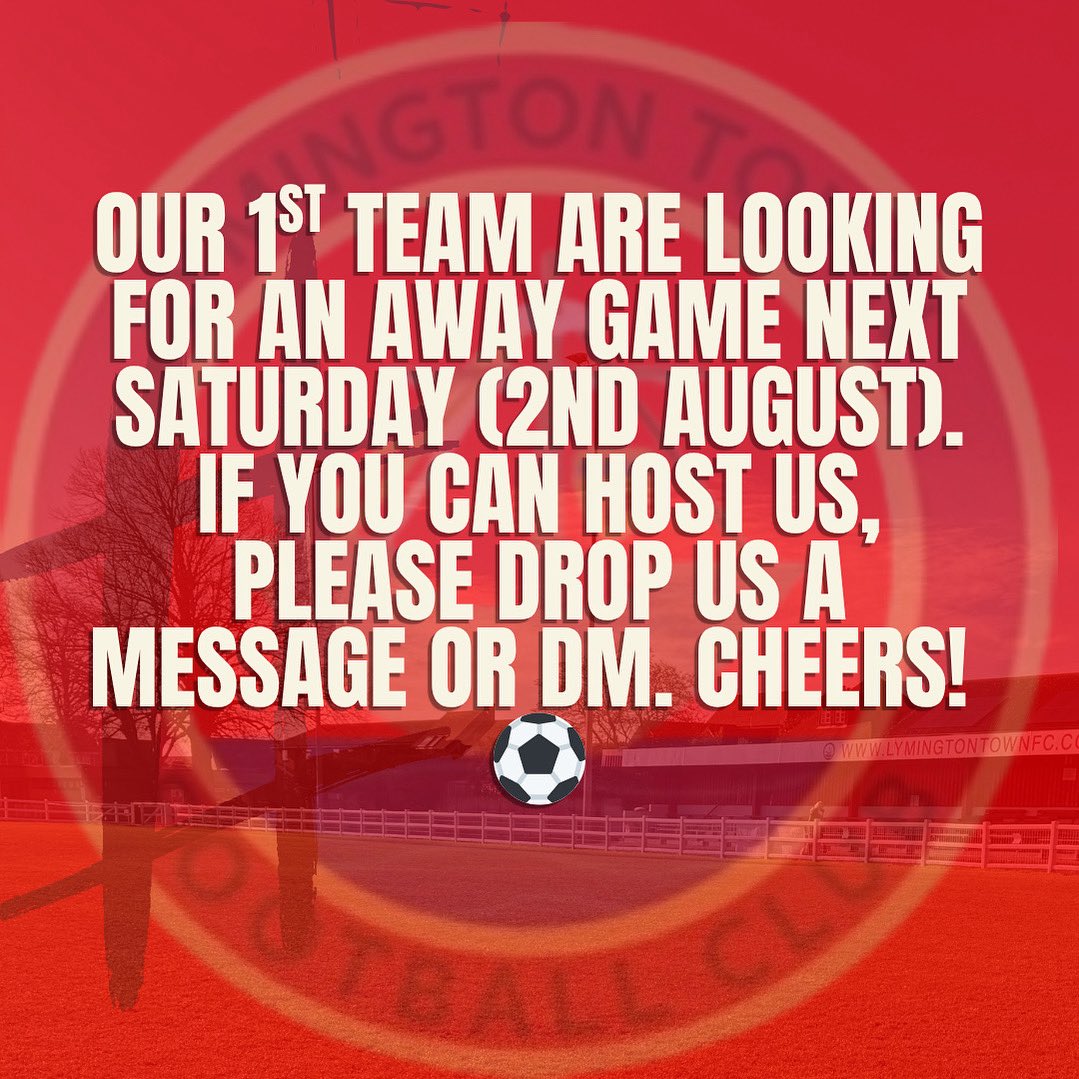 📢 Our first league game next weekend has been postponed, so we’re now looking for a friendly away fixture. If you’re able to host us, please drop us a message or DM. Thanks! ⚽️
