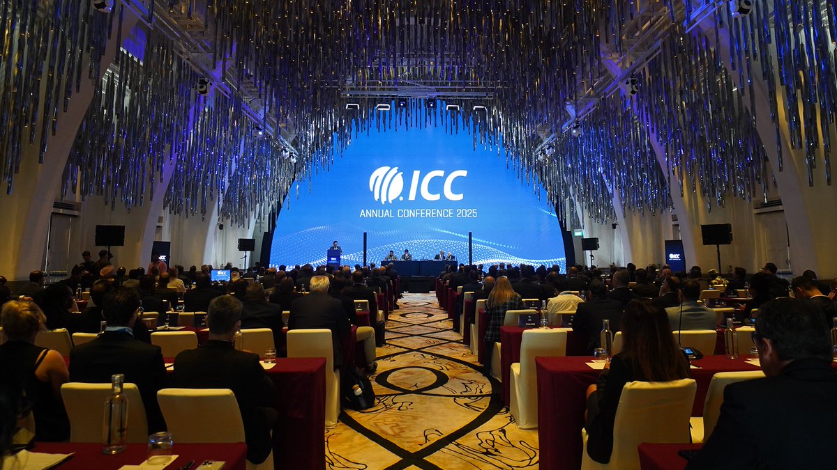 ICC's tweet image. Representatives from more than 100 members joined the ICC Board and cricket greats at the ICC Annual Conference in Singapore last week.