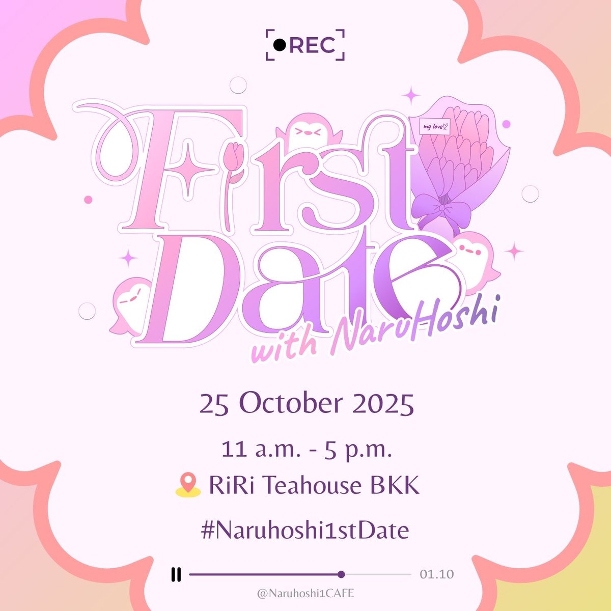 「ʟᴇᴛ’ꜱ ɢᴏ ᴏɴ ᴀ ᴅᴀᴛᴇ」

❀ .*･ 𝗙𝗶𝗿𝘀𝘁 𝗗𝗮𝘁𝗲 𝘄𝗶𝘁𝗵 𝗡𝗮𝗿𝘂𝗛𝗼𝘀𝗵𝗶 ･*. ❀
— ɴᴀʀᴜʜᴏꜱʜɪ ꜰᴀɴꜱ ᴄᴀꜰᴇ ᴇᴠᴇɴᴛ

ᴛʜᴇᴍᴇ : ꜰɪʀꜱᴛ ᴅᴀᴛᴇ

25 October 2025 | 11 a.m. - 5 p.m.
  📍RiRi Teahouse BKK <a href="/riritea_bkk/">RiRi Teahouse BKK</a>
  (BTS สุรศักดิ์)

#Naruhoshi1stDate