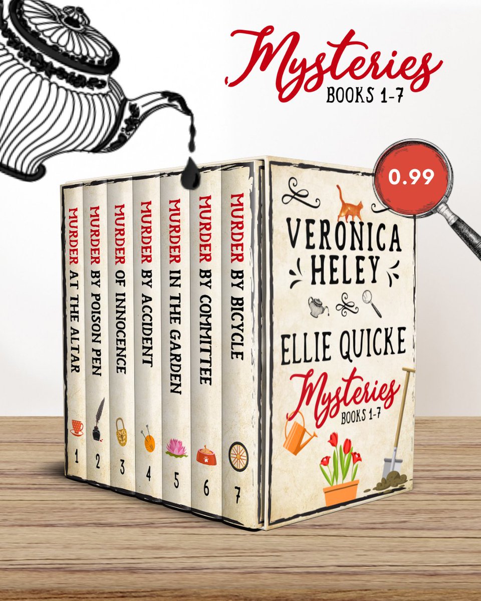 JoffeBooks's tweet image. Fancy a brew and a baffling murder or two? ☕🐾
ELLIE QUICKE MYSTERIES BOOKS 1–7 by Veronica Heley is the perfect cozy crime binge — and the complete box set is out now!
👉 geni.us/ellie-quicke-b…