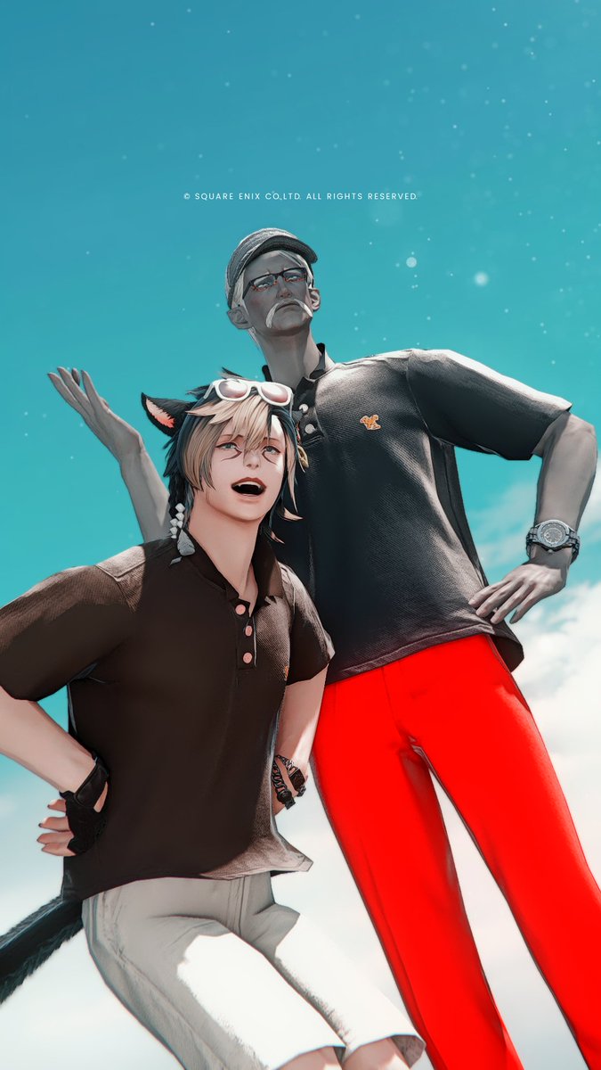 14_sharrow's tweet image. 爺がゴルフウェア着てたのでゴルフしよぜー!って声かけて、即アジムステップの天気を調べ快晴のゴルフ最適日を選択し挑む本気ぶり
むちゃ楽しかった
ゴルフウェア感すごない?
あとこれはパター距離見極める爺⛳
#FF14