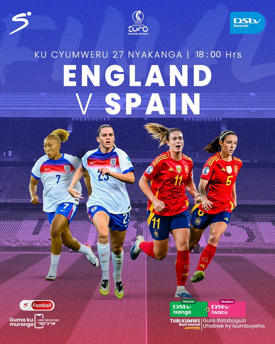 #England irongera kwegukana #EUROWomen ku nshuro ya Kabiri yikurikiranya?👀 Ntucikwe!⚽🔥

Kanda *182*3*1# ugure ifatabuguzi ryawe mbere ya tariki 31 Nyakanga uhabwe iryisumbuyeho. #Turikumwe