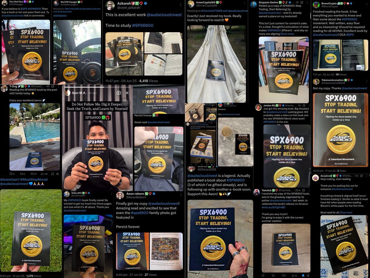 audaciouslnvest's tweet image. This is some advice for people who join the #SPX6900 community and create a book but are finding it hard to gain traction.
I’ve produced two books for SPX6900 on Amazon and one free book. I’m officially not going to make any more. Everything I needed to say is in those two…
