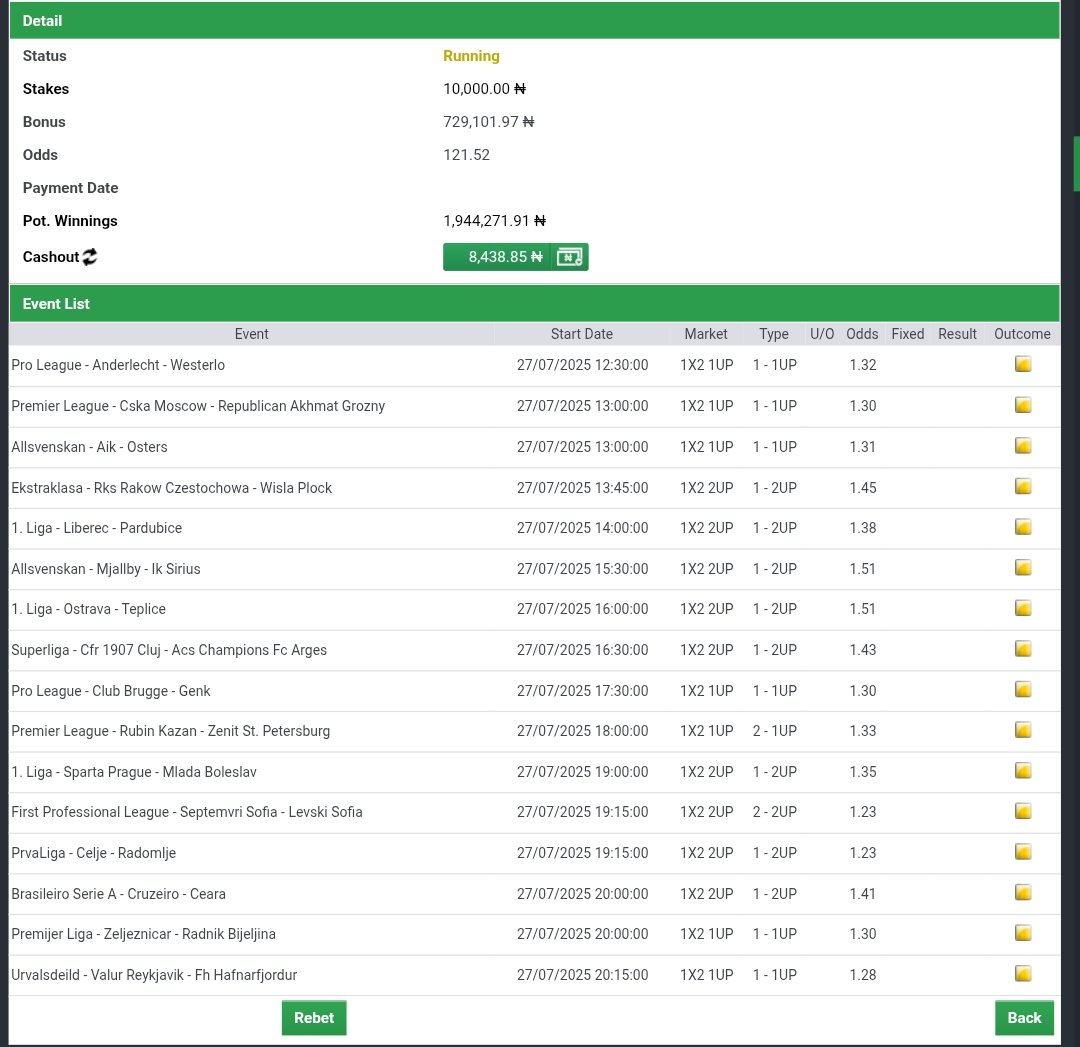 BOOMBET NG (@boombetng) on Twitter photo BOOOM SUNDAY HEROES SPECIAL
<a href="/Bet9jaOfficial/">Bet9ja: The home of #betBOOM! π£</a> booking codes‡οΈ
3873XLK β‘οΈβ‘οΈβ‘οΈ 121 odds
38755TM β‘οΈβ‘οΈβ‘οΈ 32 odds
3875SFH β‘οΈβ‘οΈβ‘οΈ 25 odds
3873ZXD β‘οΈβ‘οΈβ‘οΈ 15 odds
3875G68 β‘οΈβ‘οΈβ‘οΈ 6 odds
EDIT,PLAY,SHARE
Telegram Channel‡οΈ
t.me/booomnation
#Bet9jaCode BOOOM SUNDAY HEROES SPECIAL
<a href="/Bet9jaOfficial/">Bet9ja: The home of #betBOOM! π£</a> booking codes‡οΈ
3873XLK β‘οΈβ‘οΈβ‘οΈ 121 odds
38755TM β‘οΈβ‘οΈβ‘οΈ 32 odds
3875SFH β‘οΈβ‘οΈβ‘οΈ 25 odds
3873ZXD β‘οΈβ‘οΈβ‘οΈ 15 odds
3875G68 β‘οΈβ‘οΈβ‘οΈ 6 odds
EDIT,PLAY,SHARE
Telegram Channel‡οΈ
t.me/booomnation
#Bet9jaCode