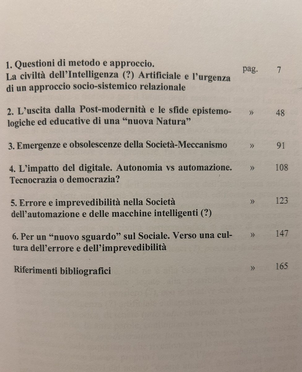 dominicipi's tweet photo. #libri #ricerca #ScienzeSociali #epistemologia  #ScientificSeries #epistemology #CriticalThinking #GenerativeAI #PensieroCritico  #PensieroSistemico #ProprietàEmergenti #EmergentProperties #errore #EpistemologiaErrore #AI #SDGs #EpistemologyofError ** (**since 1995) #Teoria #metodo #Apertura #Indeterminato #indeterminacy #InhabitingHypercomplexity #QuotetheAuthors 

🔥🎓 🇬🇧 This new scientific monograph, like the previous work 'Beyond the Black Swans...' (Springer Nature) which is about to be published (not long now!), has already received important proposals and is being translated into English. In addition, there have been proposals for translation into other languages.  🔥🌐🎓

Studio e ricerca vanno avanti. 

“Proprietà emergenti
Emergent Properties: dimensioni qualitative del Sociale e sfide epistemologiche dell’Intelligenza Artificiale”, FrancoAngeli 2024, Collana Scientifica “LS - Teoria Metodo Epistemologia”.

🌐Trasformazione digitale (antropologica) e Intelligenza Artificiale

📌 Una sfida epistemologica ed educativa che, per la sua radicalità e pervasività, non ha precedenti nell’evoluzione non-lineare dei sistemi sociali e dell’Umanità (Dominici 1995,2003 e sgg.). 

Oggi tutti sembrano partire dai medesimi presupposti, in passato…basterebbe andarsi a rileggere articoli e pubblicazioni, scientifiche e divulgative (chiaramente, sia italiane che internazionali). “Verba volant…”.

"Torniamo, ancora una volta, all'errore degli errori* e, a tal proposito, non è inutile ribadire, con chiarezza e determinazione, un concetto articolato e fondamentale: non tutta la realtà fenomenica è spiegabile dal pensiero "causale" e lineare, non tutto è osservabile ("proprietà emergenti") e, di conseguenza, misurabile e prevedibile; pertanto, non tutto è descrivibile / rappresentabile dai linguaggi scientifici della certezza (produttori di riduzionismo e determinismo); non tutto (anzi!) è spiegabile da leggi scientifiche, semplici e universali, iscritte/presenti già nella Natura e nel mondo fenomenico; non tutto è semplificabile e/o riducibile magari sulla base di formule matematiche e algoritmie, soprattutto, non tutto è gestibile (anzi!), anche se le tecnologie delle connessione e la disponibilità infinita ed inesauribile di dati, ci stanno restituendo, in questa prospettiva, certezze e sicurezze estremamente rischiose, talvolta illusorie, anche relativamente all'atavica aspirazione/ambizione di controllare, esercitare un dominio sulla Natura stessa. 

E lo abbiamo potuto verificare anche nel corso della recente emergenza globale e sistemica, in cui "tutto" è scaturito da un virus che, supportato/agevolato dalla disorganizzazione organizzata e scientifica degli Stati Nazione, ha messo in crisi l'intero sistema mondo iper-connesso e tecnologicamente iper-controllato/sorvegliato.

Al contrario, nell’illusione e nella prospettiva ingannevole di poter semplificare e facilitare tutto, di eliminare l’errore e l’imprevedibilità dalle nostre vite e dalle nostre esistenze, di poter gestire e indirizzare, perfino misurare la complessità/ipercomplessità, continuiamo a navigare intorno alla definizione di “soluzioni semplici a problemi complessi*", poco consapevoli, peraltro, di quanto la linea di confine tra cittadinanza e sudditanza sia estremamente sottile; una linea di confine che si è ancor di più assottigliata nella civiltà ipertecnologica e iperconnessa - fondata, lo ricordo, su logiche stringenti di controllo e sorveglianza, che ridimensionano sempre più gli spazi sociali dell’autonomia e della libertà/responsabilità” (citazione)

CONTINUA 
🌐🎓➡️https://t.co/uByWaPnRRB

An approach and research since 1995 @edgarmorinparis @amontuori @_WAAS_ @daniInnerarity @EU_ScienceHub @La_Lettura @mauromagatti @IML_UCM @ucc_complutense @research_chaos @paolobenanti @jesusflores @_MicroMega_ @24Cultura @CACCIARl @lucadebiase