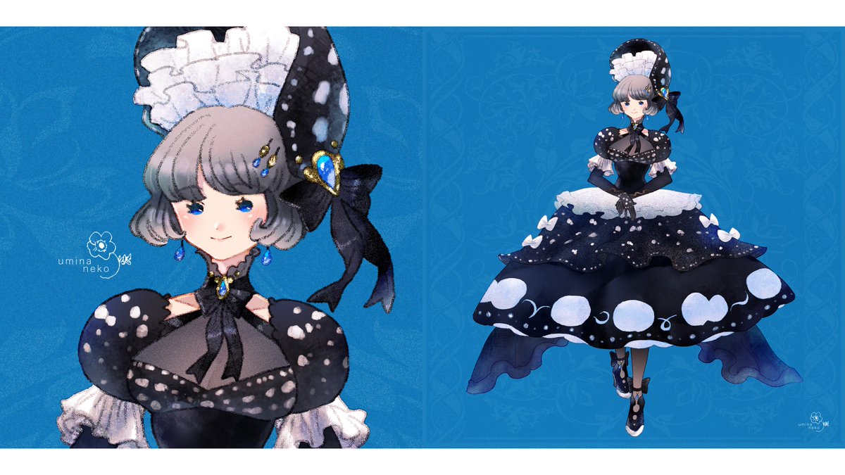 umina_neko's tweet image. ［👗Skeb募集中：3000円〜］#Skeb #Skeb募集中
洋風ファンタジーなドレスやオリジナル衣装を描かせていただけたら嬉しいです!

個人的には海・星・花・生き物など自然モチーフのドレスや衣装をよく描きます。絵柄の雰囲気を気に入っていただけたらどうぞよろしくお願いします🙌