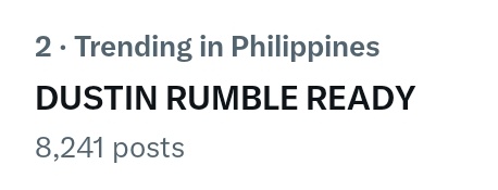 dustin_trends's tweet image. [𝗧𝗔𝗚𝗟𝗜𝗡𝗘 𝗨𝗣𝗗𝗔𝗧𝗘]

We&apos;re still trending at second spot with over eight thousand two hundred tweets!

Keep the energy going, DUSlingss! Let’s push for more powerful and creative tweets to lift our tagline even higher. Every repost, reply, and thoughtful tweet counts!…