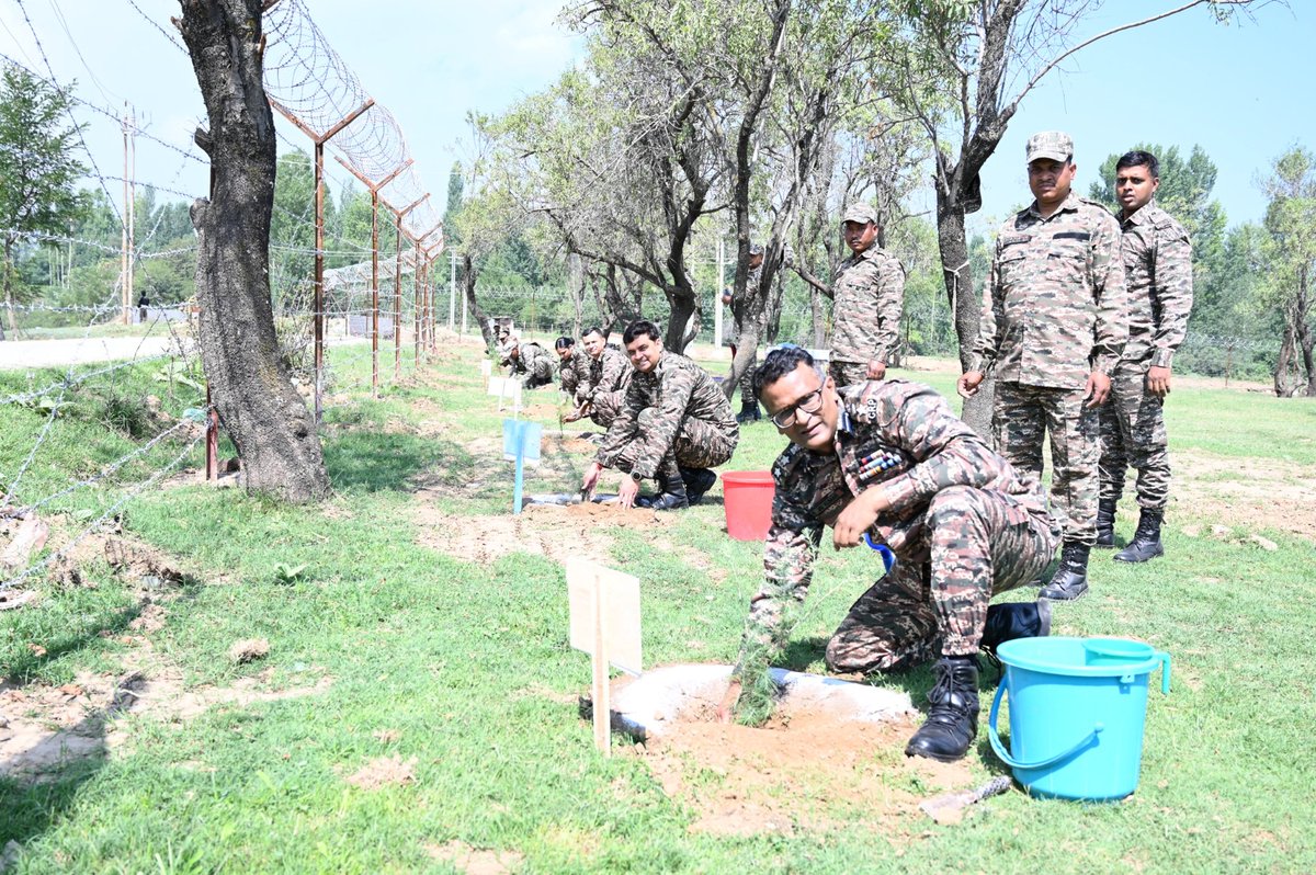 Plantation ceremony on the eve of 87th Raising day was organised at 43 Bn BCS Karewa Land, Budgam.
