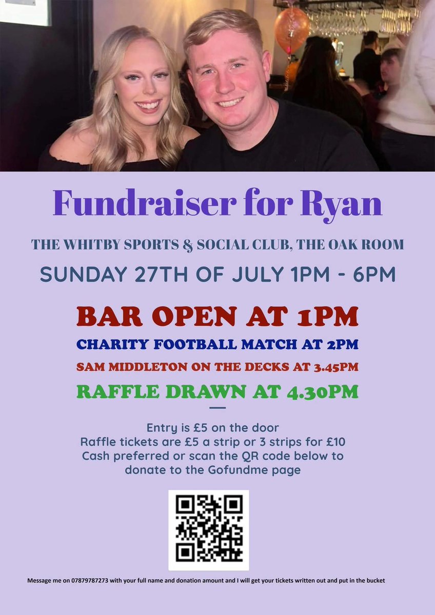 Today is our charity match for one of our former players. All are welcome to come down and show support for a great cause and a top lad, in what will be a good match and a brilliant day. 

💪🏻 Bowyer Select XI
🏟 Whitby Sports and Social
⏱️ 14:00KO