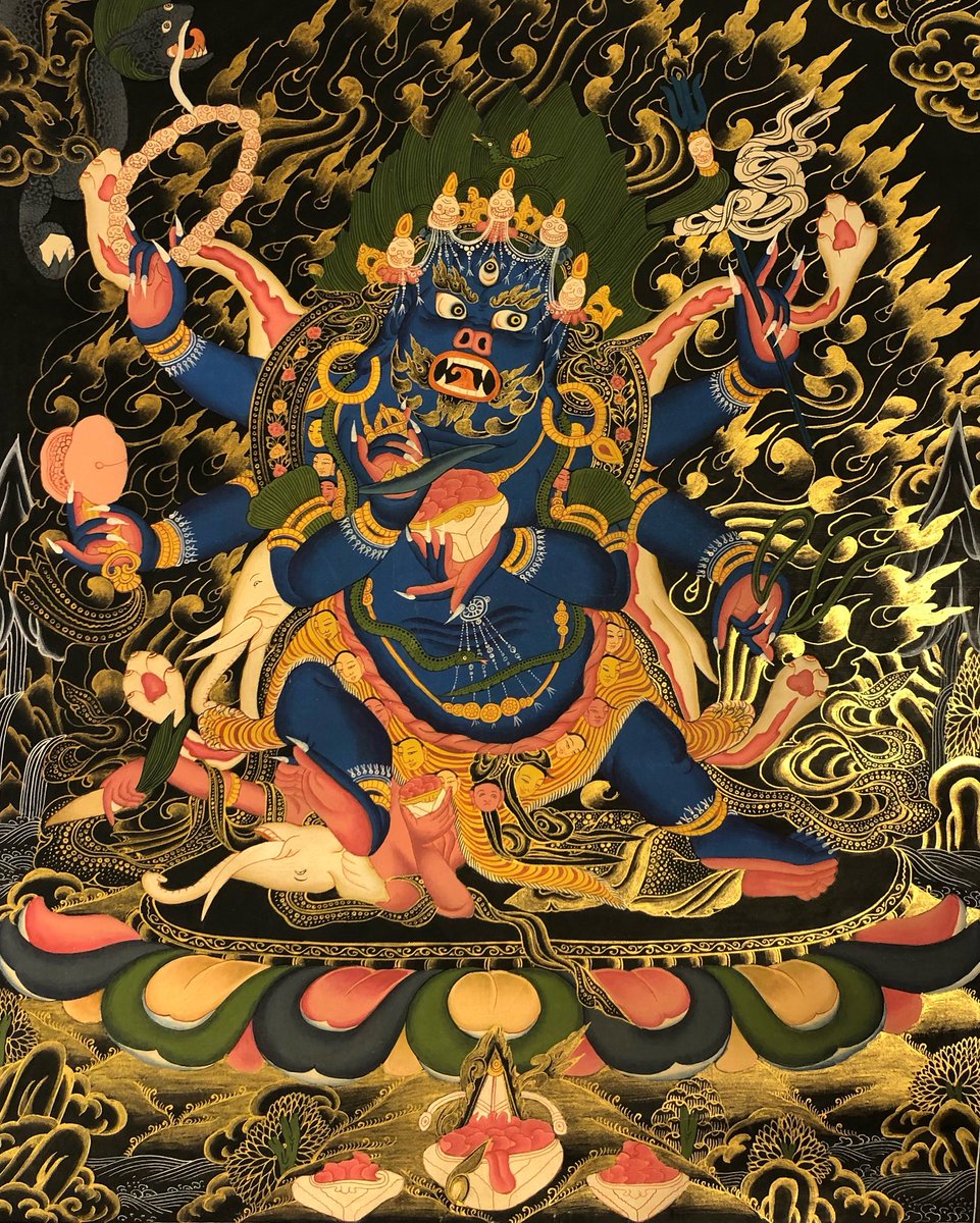 lama_thanka's tweet image. Six Arm Mahakala (Dharma Protector).
Their function is to protect the Buddha’s teachings from being diluted or distorted.
#thangka #thankapainting #buddhist #wrathfuldeity #mahakala #meditation #sadhana #buddhahood #enlightenment #dharma #lamathankapaintingschool #dharmaprotector