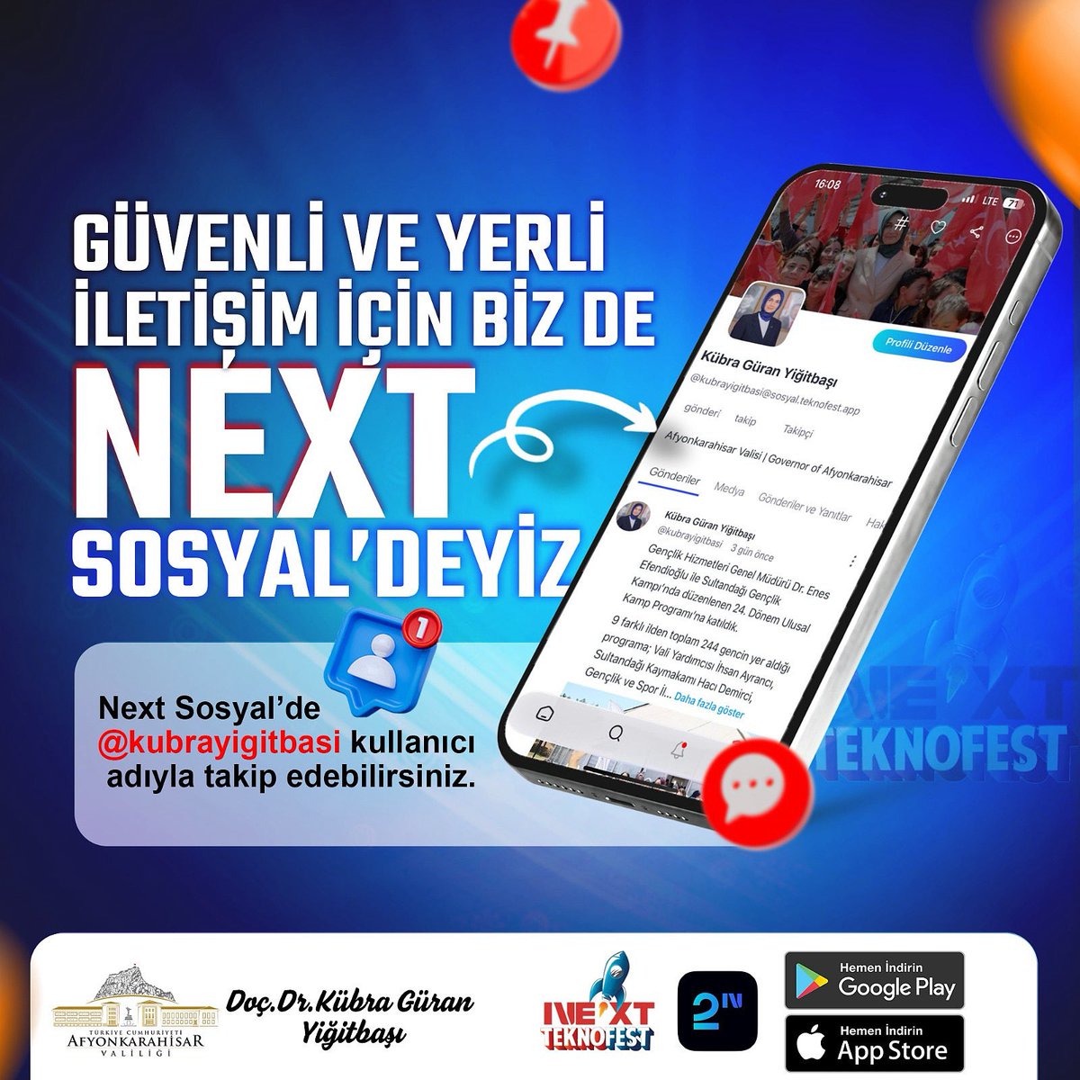 Güçlü Türkiye’mizin yerli ve milli sosyal medya ağı NEXT SOSYAL’deyiz.

Dijitalde de milli duruşla yol alıyoruz. 🇹🇷🚀

#SelcukBayraktar