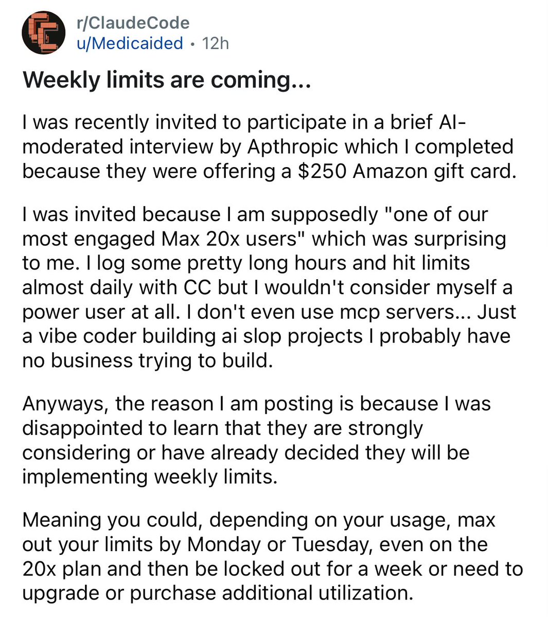 iannuttall's tweet image. Weekly limits coming to Claude Code plans soon? 👀
