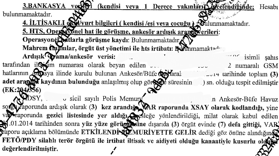 17-25 Aralık sürecinden etkilenmesine rağmen sohbetlere katılmaya devam ettiğine dair Garson kodlamasındaki açıklama ile ankesörlü telefonlardan ardışık aranma iddialarının bulunduğu dosyada müvekkil hk. YDK'ca ceza verilmesine yer olmadığına dair karar verilmiştir;