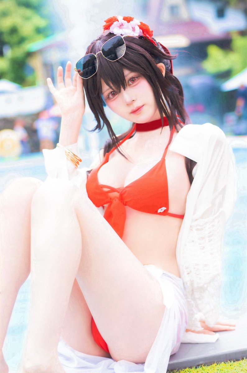 aneki_erg's tweet image. 水着サクラ🌸
#NIKKEcosplay
