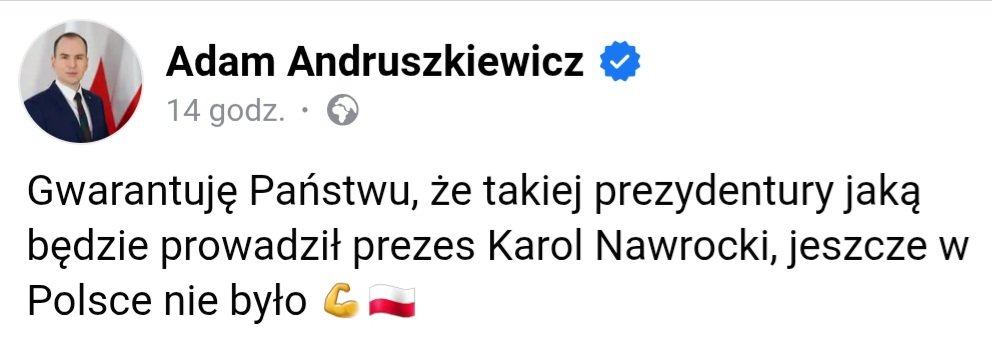 Bartosz T. Wieliński 🇵🇱🇪🇺🇺🇦 (@bart_wielinski) on Twitter photo Andruszkiewicz ma rację
Nie mieliśmy w Polsce prezydenta, który miał powiązania z światem przestępczym i neonazistami, 
który przejął mieszkanie od starego człowieka,
brał udział w kibolskich bijatykach 
i którego oskarżono o sutenerstwo
Fakt, takiej prezydentury nie było Andruszkiewicz ma rację
Nie mieliśmy w Polsce prezydenta, który miał powiązania z światem przestępczym i neonazistami, 
który przejął mieszkanie od starego człowieka,
brał udział w kibolskich bijatykach 
i którego oskarżono o sutenerstwo
Fakt, takiej prezydentury nie było