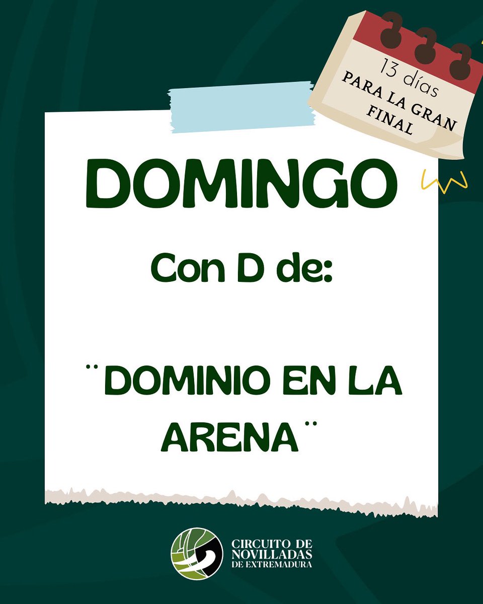 CircuitoExtr's tweet image. DOMINGO ⏱️ 13 días para la GRAN FINAL
📍Alcántara 🗓️ 9 de Agosto 🕘 21:00