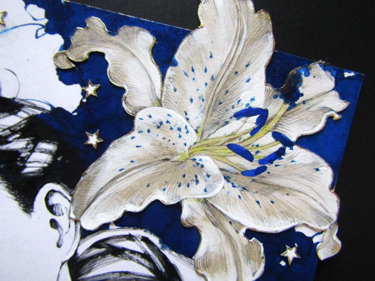 オンラインストアにミクストメディアドローイング [Blue Ointment No