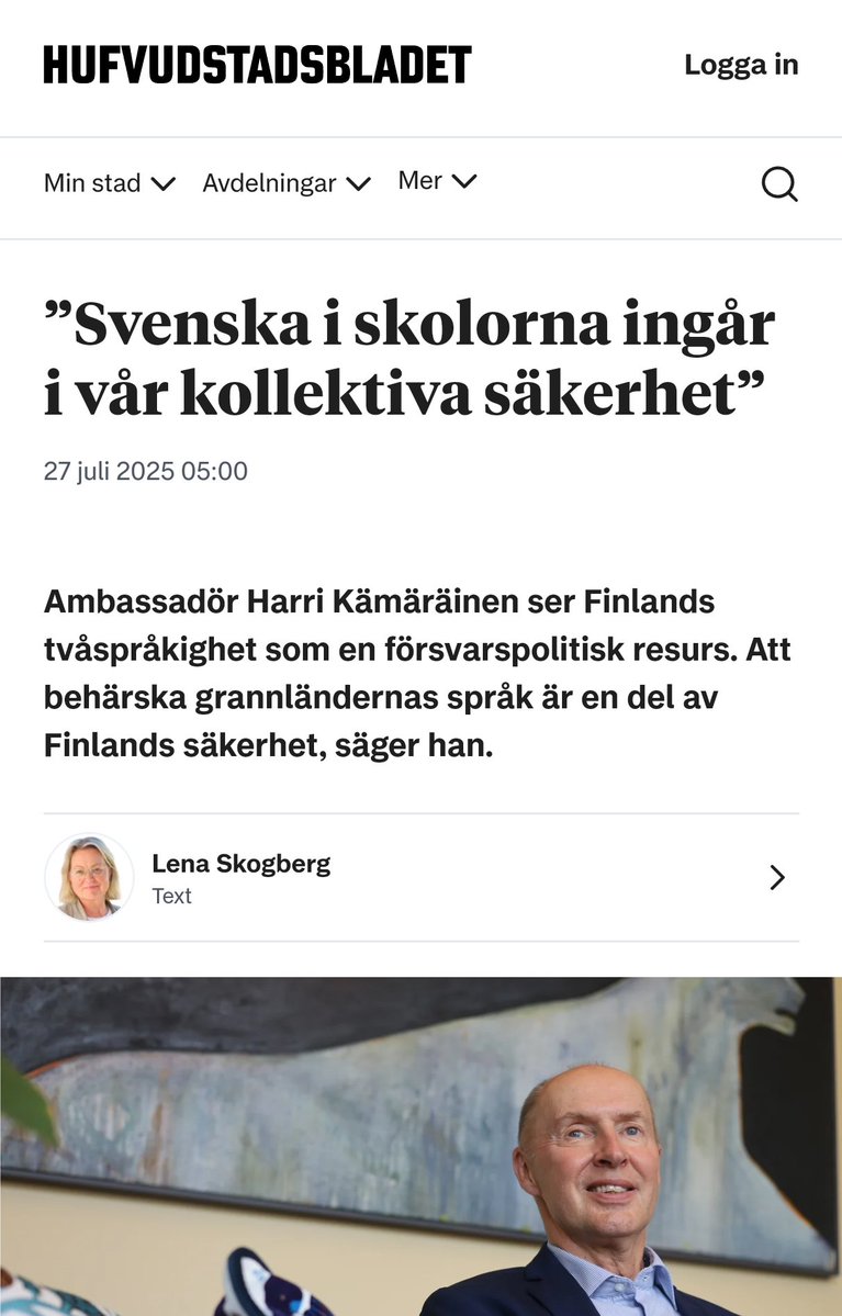 OlliKotro's tweet image. Pakkoruotsin puolesta on paljon valheita, mutta tämä on paras ja törkein :
Suomen Kööpenhaminan-suurlähettiläs @HarriKamarainen @FinAmbKob
väittää @hblwebb, että kaksikielisyys ja kouluruotsi(pakkoruotsi) ovat osa "kollektiivista turvallisuuttamme".‼️
🤡🤡🤡🤡🤣🤣🤣🤣
