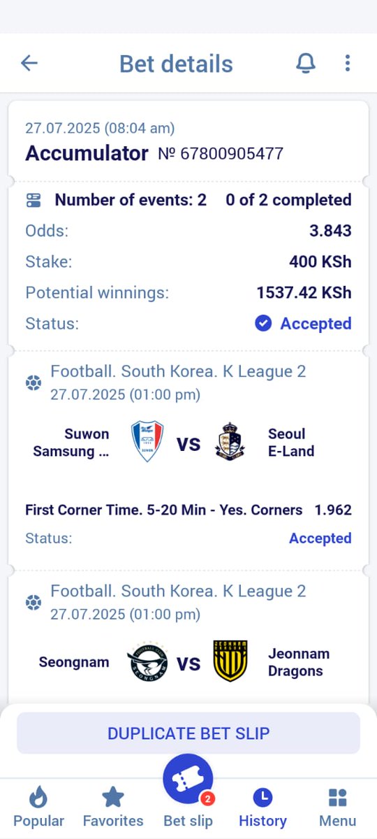 YarCliff's tweet image. Corners 3.8+ odds🤑🔥 on Paripesa✅
Kickoff👉1:00 p.m
Booking code👉SBHD3
Join Paripesa today and CLAIM a wekcome bonus if upto Ksh18,000🤑
Register via👉paripesa.bet/cliff1
Enter promocode👉CLIFF1