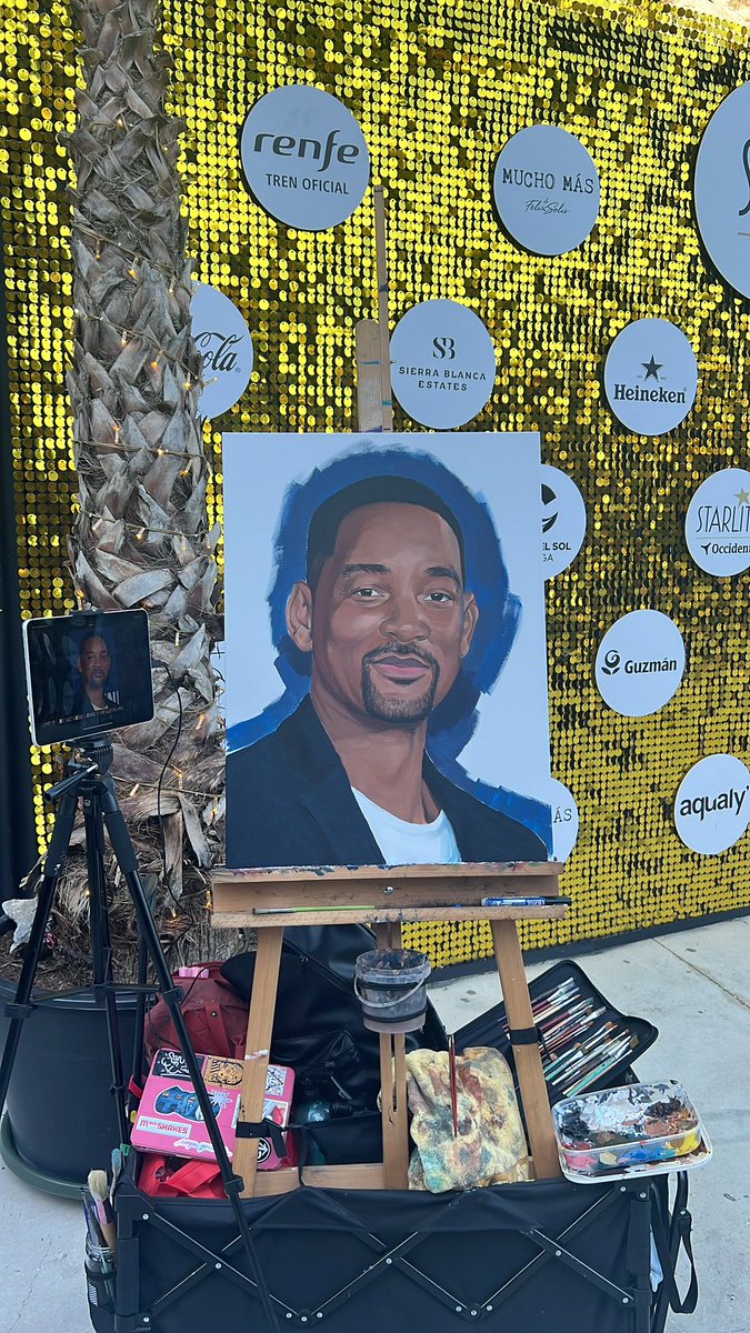 Ayer pinté un cuadro de WILL SMITH durante 9 horas para su concierto en <a href="/StarliteFest/">Starlite Festival</a>