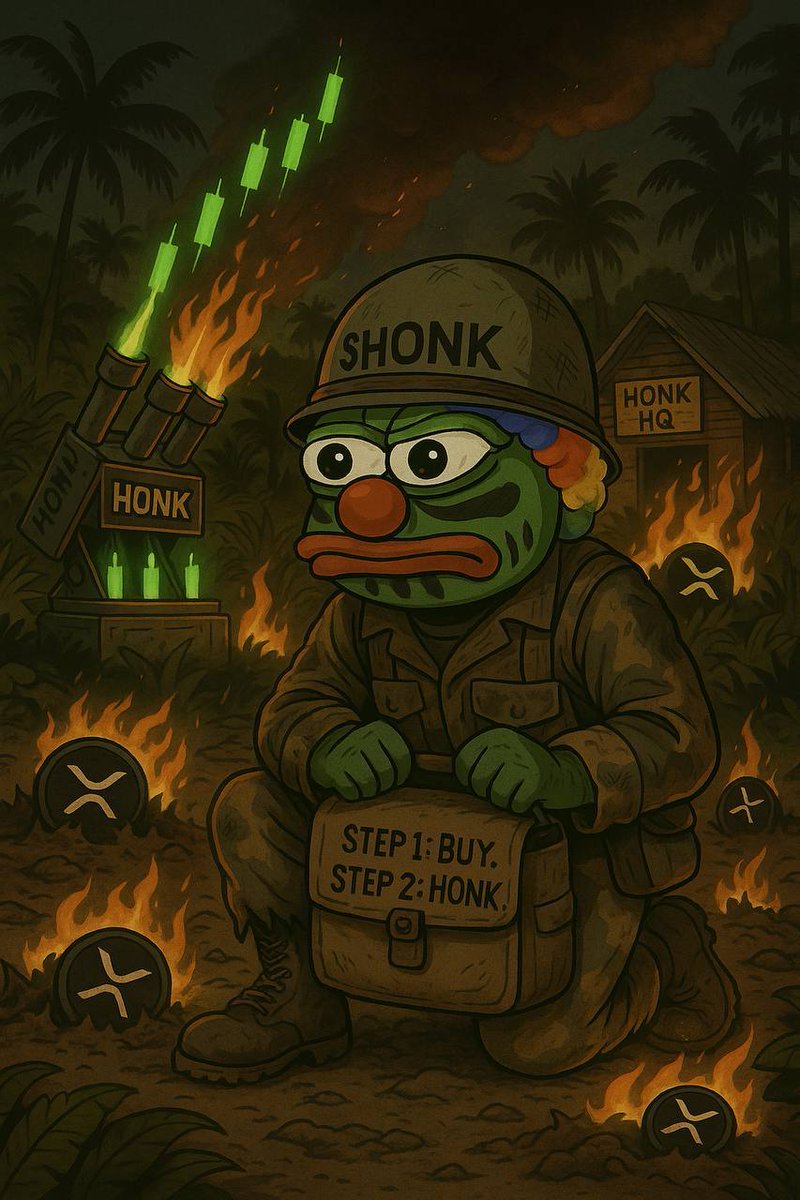 Uncbilly_II's tweet image. Welcome to the $HONK Warzone!!
🔥XRP's in flames… but the HONK missiles just keep pumping.
🪖Step 1: BUY
📢Step 2: HOOOONK
#HONKArmy never retreats ...we just reload.
Ca: rJXXwHs6YYZmomBnJoYQdxwXSwJq56tJBn