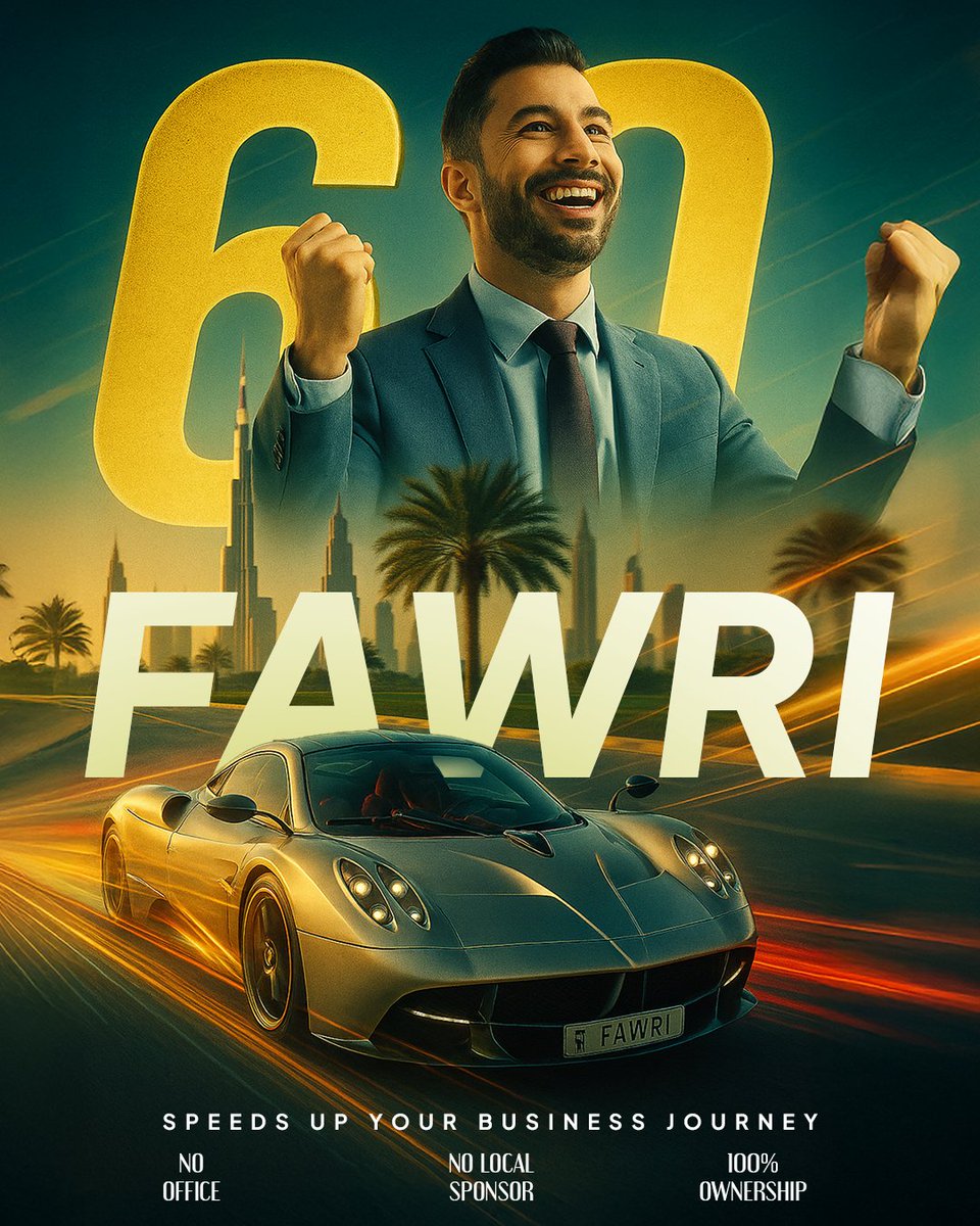 MeydanFreezone's tweet image. In business, speed is everything.
With FAWRI, get your Dubai license in just 60 minutes 100% digital, zero stress, no delays.
Why wait when you can launch today?
Your race to success starts now.
👉 meydanfz.ae/FAWRI
#FAWRI #MeydanFreeZone #DubaiBusinessSetup